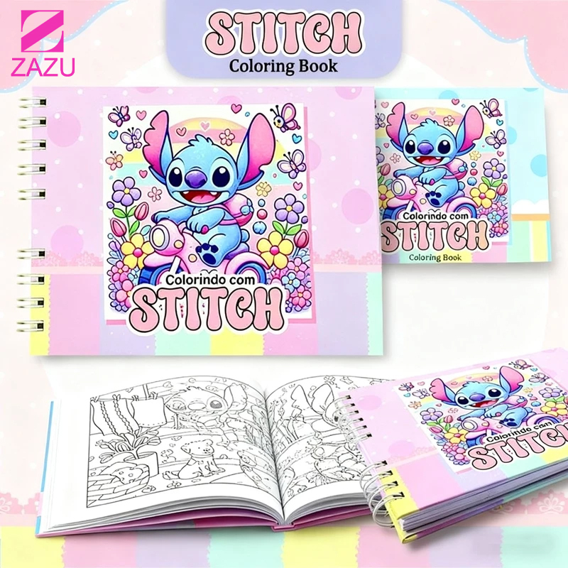 Livro de Colorir Stitch, 50 Páginas, Atividade Educativa | Presente para Crianças, Meninos e Menina