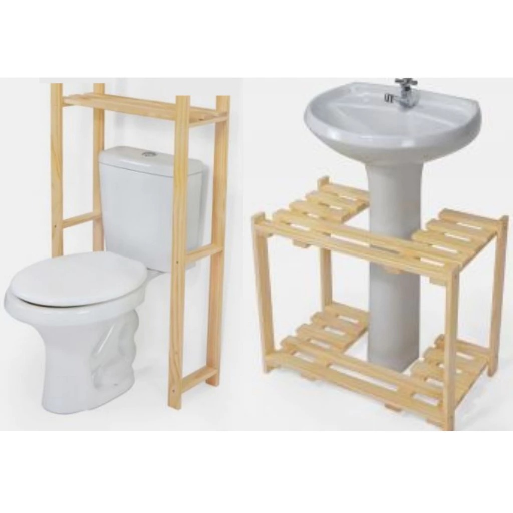 KIT Estantes Organizador Banheiro Coluna Pia Vaso Sanitário Gabinete Banheiro