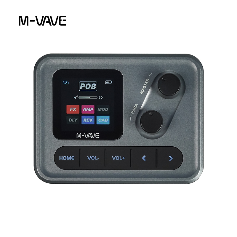 M-VAVE Pocket AMP Mini Amplificador de Baixo para Guitarra Tela LCD Colorida de 1,54" 1450mAh Controle por Aplicativo