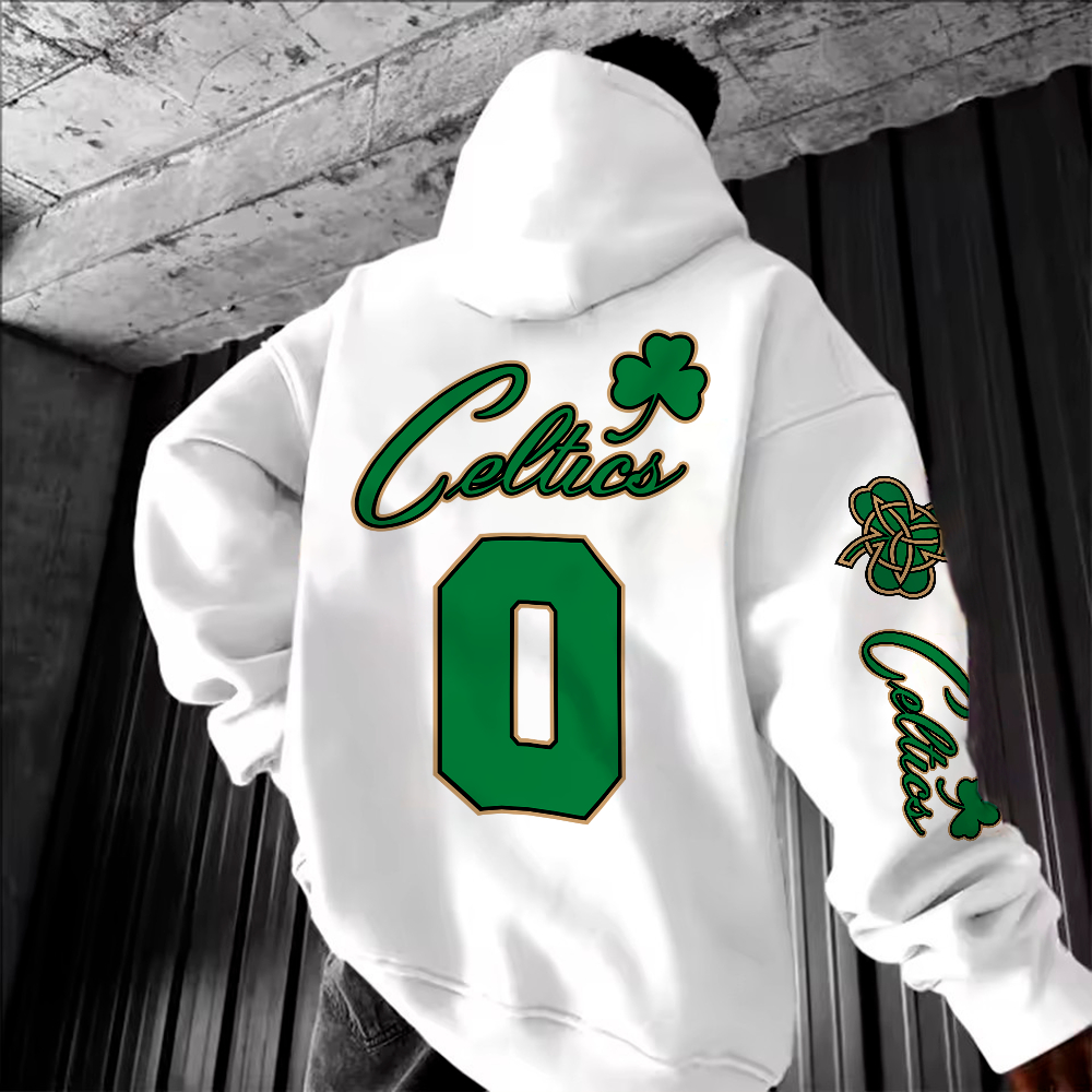 Moletom Canguru Blusa De Frio 0 Time Boston Green Basquete Style Vintage Algodão