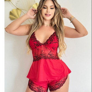 Pijama Baby Doll Feminino Várias Cores – Conjunto Leve, Fresquinho e Super Confortáve