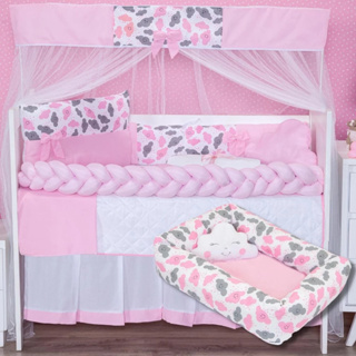 Kit de Berço Americano e Ninho Redutor Menina e Menino 12 Peças em Oferta na Shopee