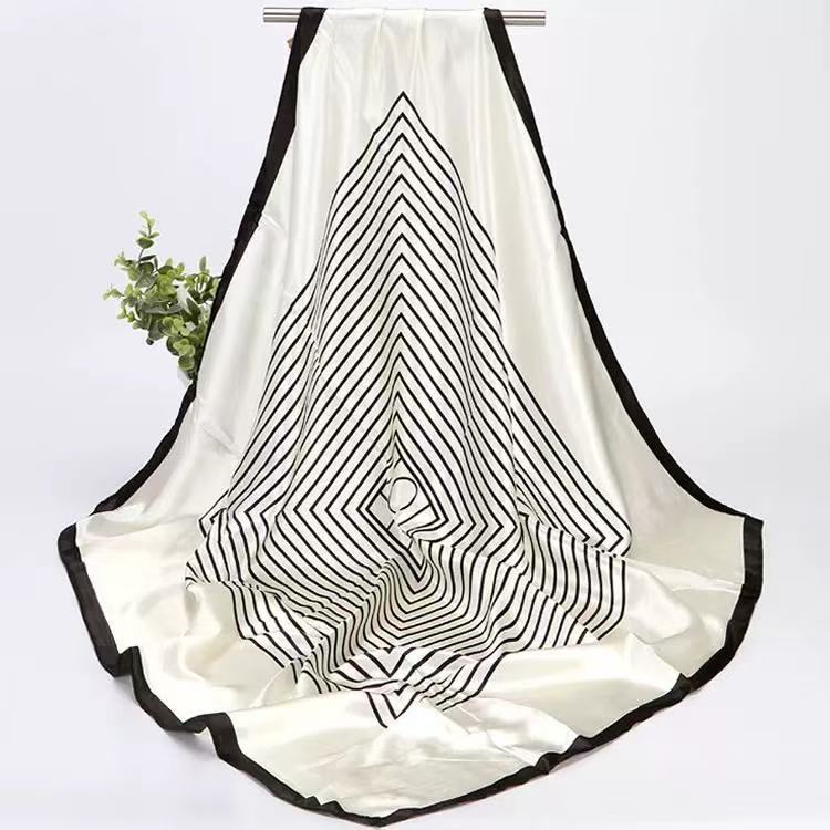 Lenços Estamapa Quadrado Grande Cetim Seda Elegante Primavera 90x90 Lenços da Moda cachecol Cetim Cabeça Pescoço em Oferta na Shopee