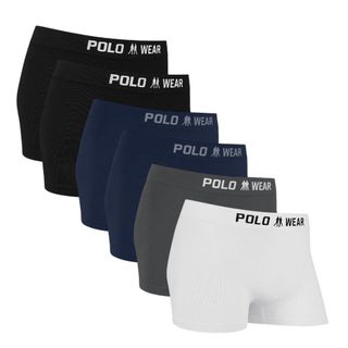 Kit Cueca Polo Wear Boxer Masculina Sem Costura Microfibra 100% Poliéster Cores Sortidas