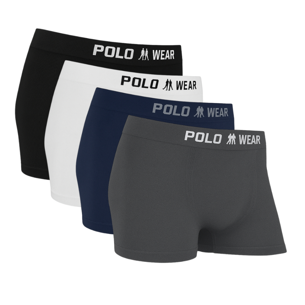 Cueca Masculina Boxer Polo Wear Kit Microfibra Original Leve Sem Costura Confortável Sortida
