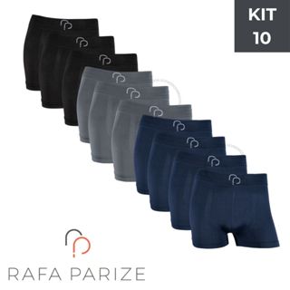 Kit 10 Cueca Masculina Boxer Sem Costura Microfibra Rafa Parize em Oferta na Shopee