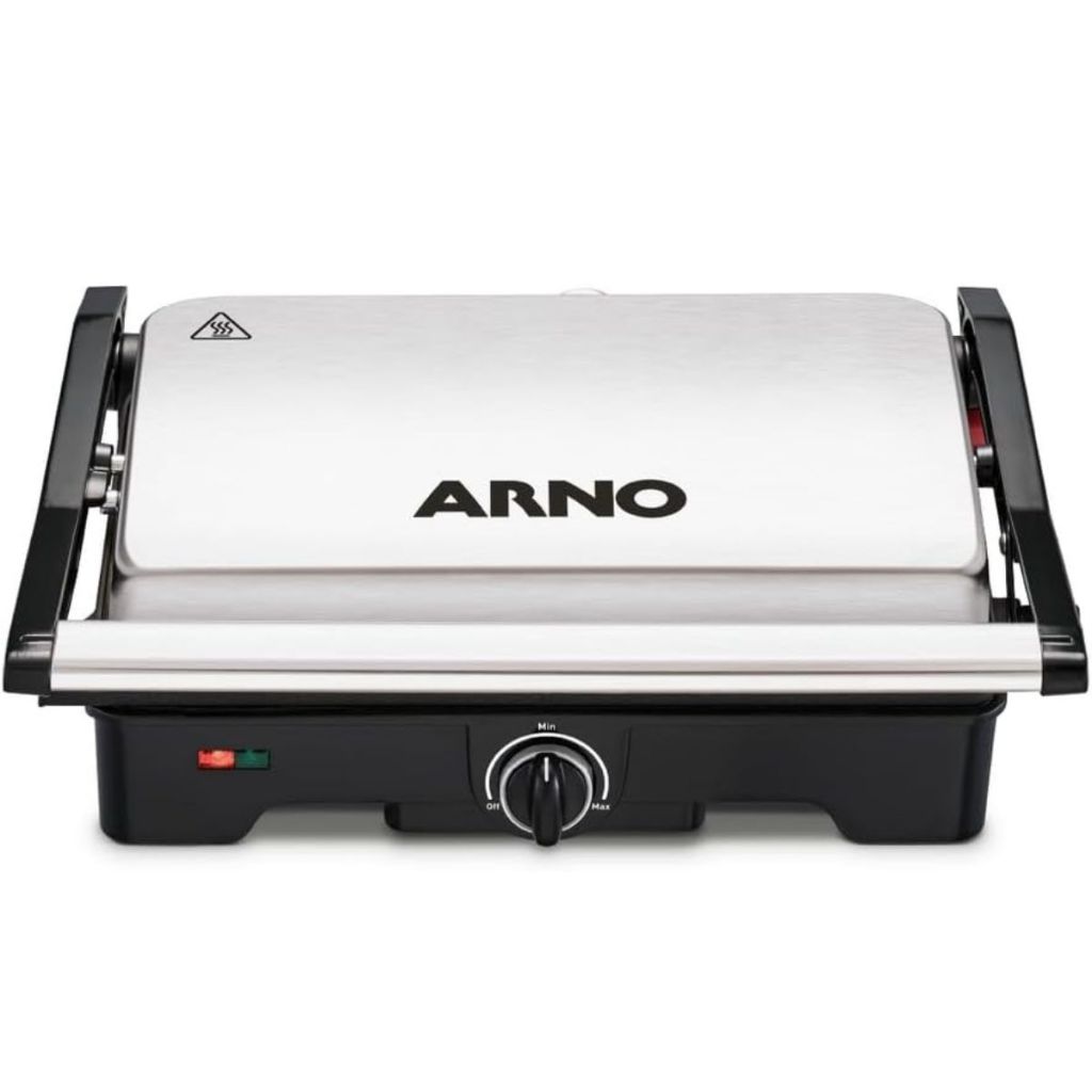 Grill Portátil Sanduicheira Grelha Arno Gnox Dual Inox Esquenta Rápido Placa Antiaderente Gnox 127 V