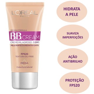 Loreal Bb Cream Fps 20 Pele Clara 30ml Creme Milagroso 5 em 1 Pele Perfeita em Oferta na Shopee