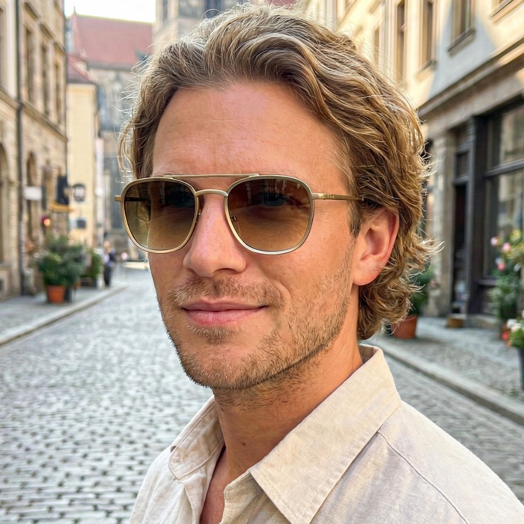 Óculos de Sol Masculino Aviador Ilook Clássico Preto com Estrutura em Metal e Proteção UV400