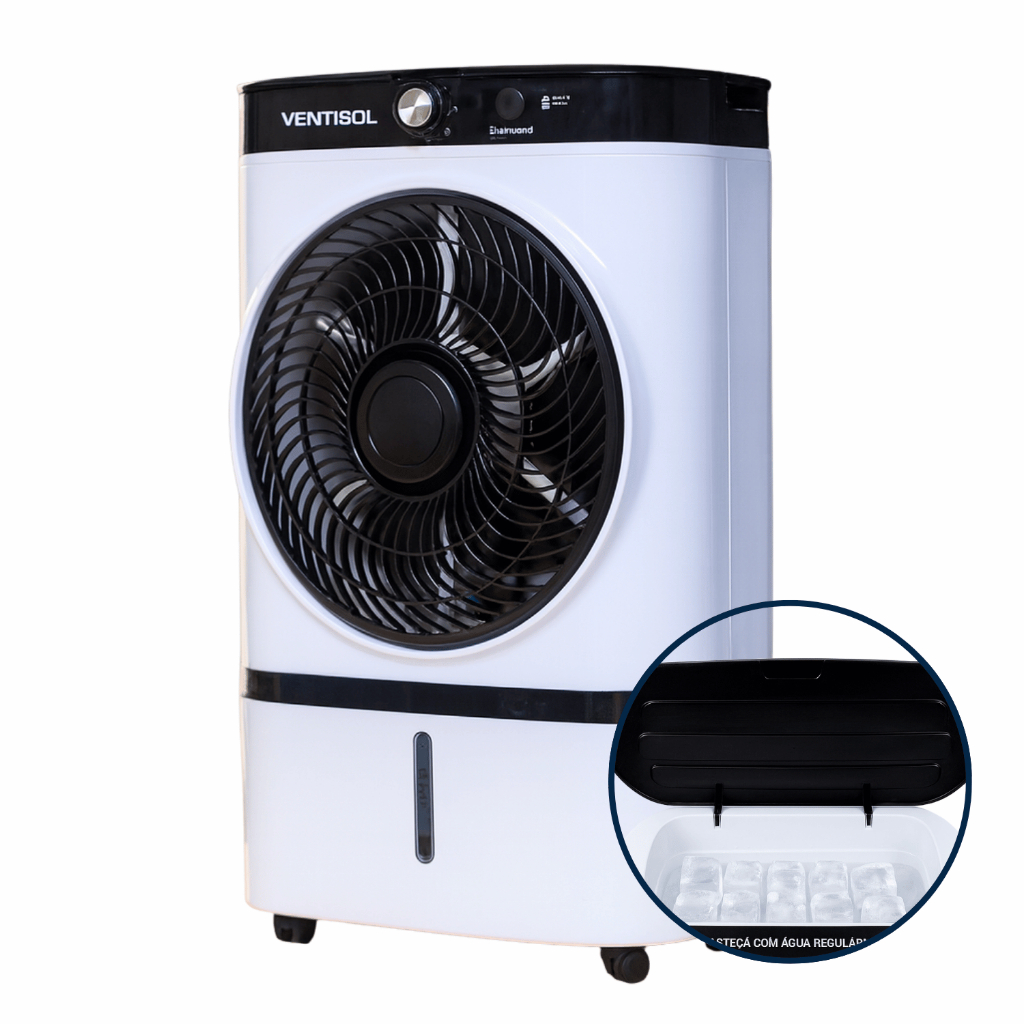 Climatizador De Ar Frio Potente Ventisol 9 Litros Umidificador 65w Ventilador Potente Residencial