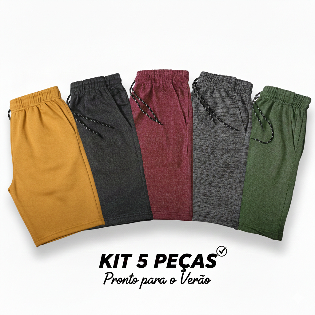 Kit 5 Bermudas de moletom P AO GG