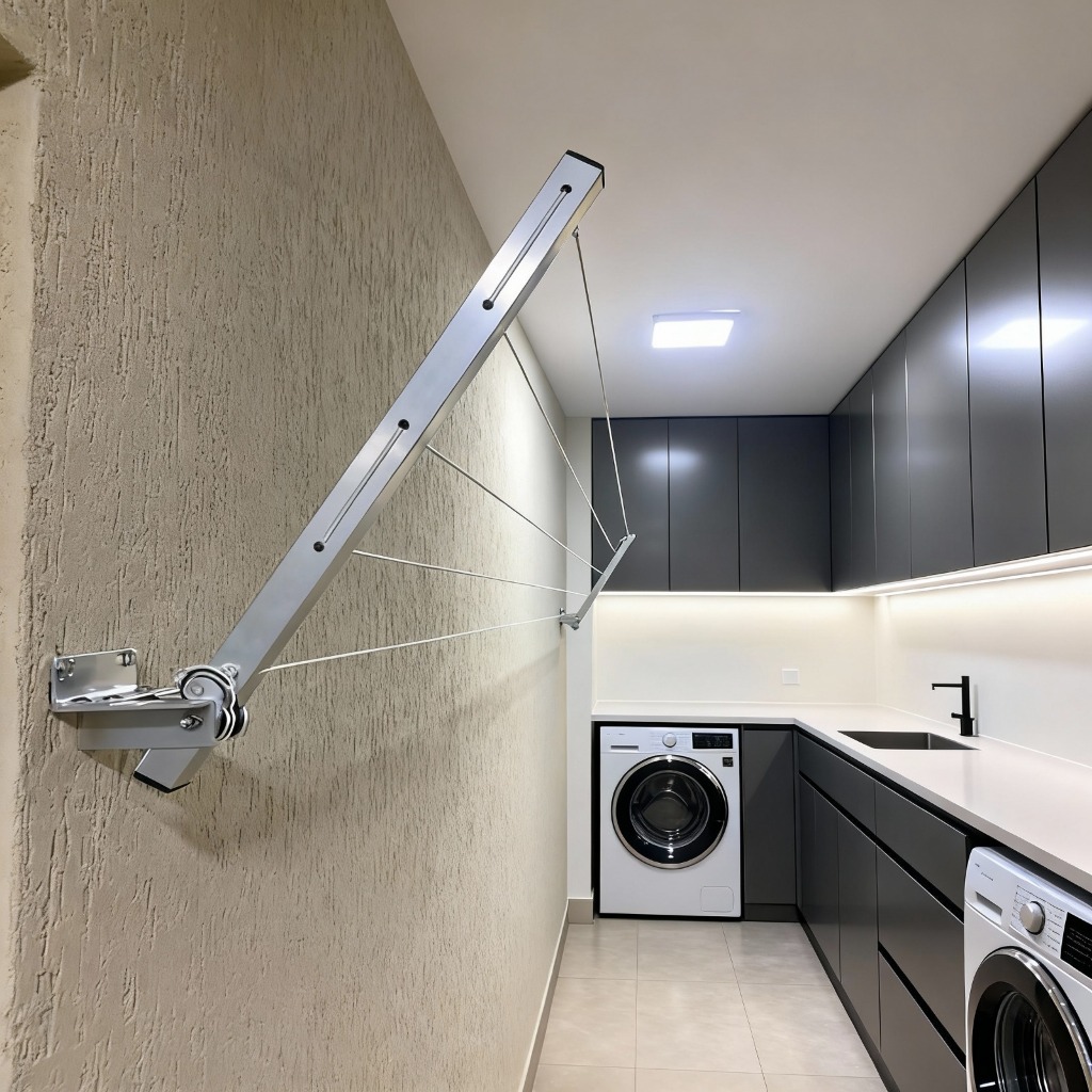 Varal Alumínio Reforçado Retrátil De Parede Para Roupas Suporta Até 80kg em Oferta na Shopee