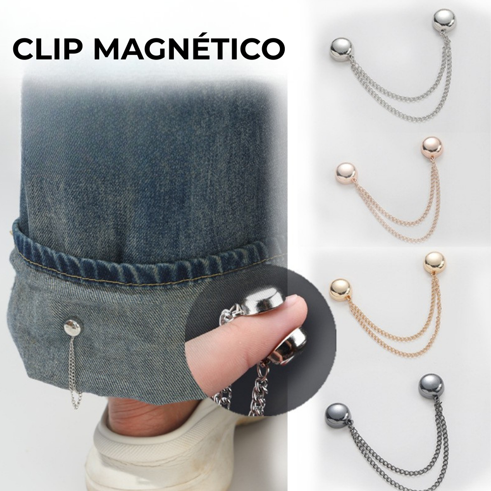 Clipe Magnético Multifuncional Para Ajuste e Estilizar Roupas Com Corrente De Metal Fixação Com Imã em Oferta na Shopee