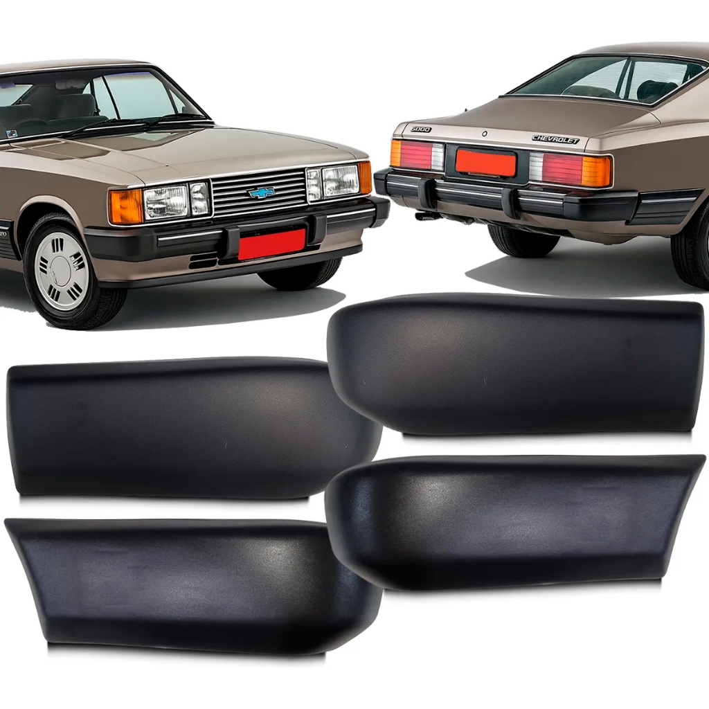 Kit Polaina Ponteira Parachoque Opala Diplomata Comodoro 85 A 87 88 89 90 Preto em Oferta na Shopee