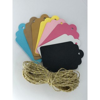 200 Und Tags Varias Cores !!! Acompanha Cordão Juta Sisal em Oferta na Shopee