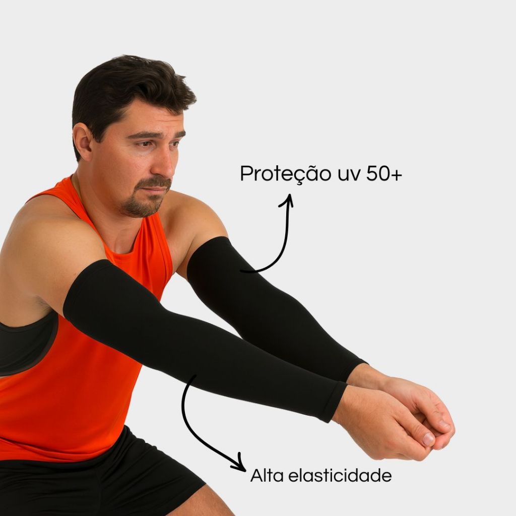 Manguito Vôlei Ciclismo Corrida Mangote Segunda Pele Proteção Solar Uv 50+