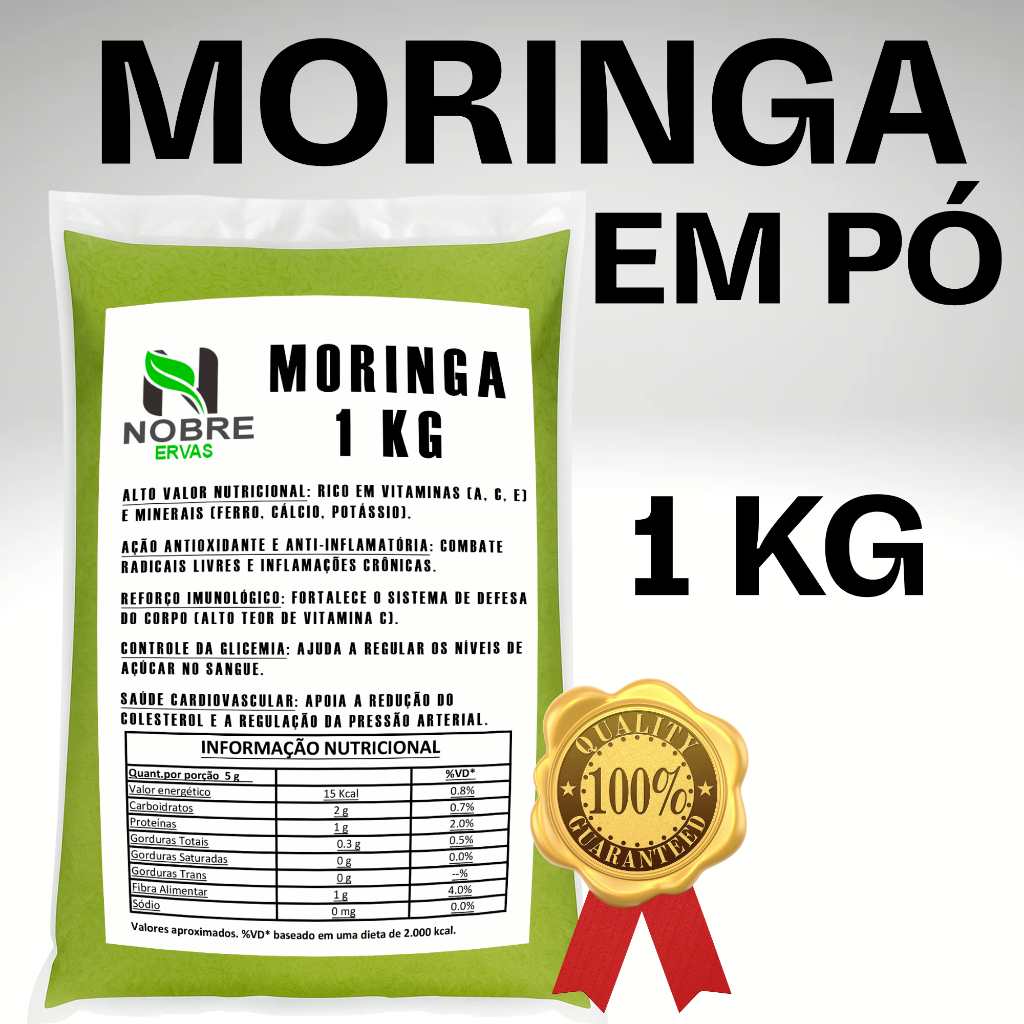 Chá de Moringa em Pó 100% PurO Premium Natural em Oferta na Shopee