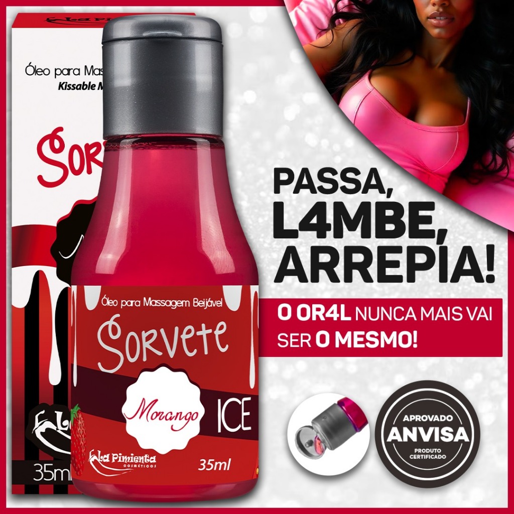 GEL BEIJÁVEL SORVETE FRESCOR GELADINHO, DESEJO EM CHAMAS