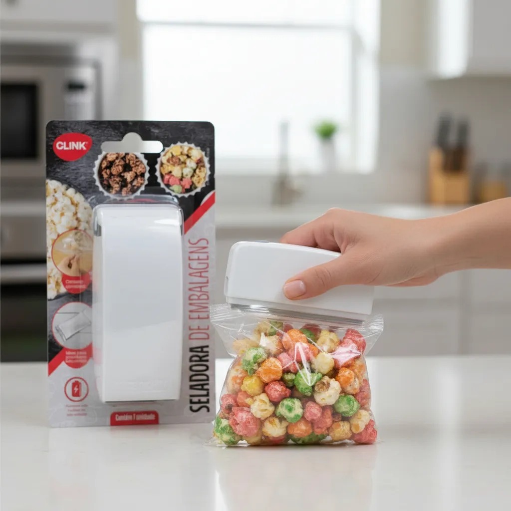Mini Seladora De Embalagens Selador Alimentos Portátil Clink