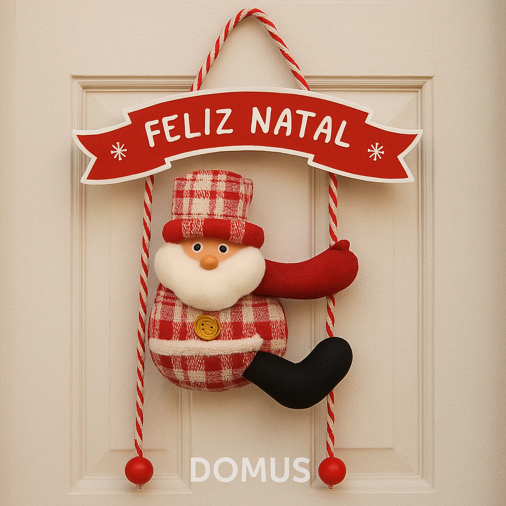 Decoração de Natal Papai Noel Parede Porta Feliz Natal Enfeite Natalino Casa Festa Natalina Vermelho — imagem 1