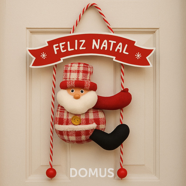 Decoração de Natal Papai Noel Parede Porta Feliz Natal Enfeite Natalino Casa Festa Natalina Vermelho