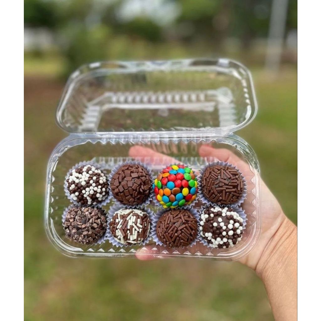 100un Embalagem 350 ml  Plástica Retangular Alta P10 Doces Brigadeiro Tortas e Bolos em Oferta na Shopee
