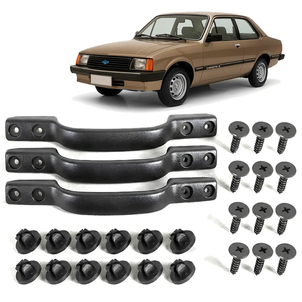 Kit 3 Alça de Teto Monza Chevette Opala D20 Kadett Veraneio