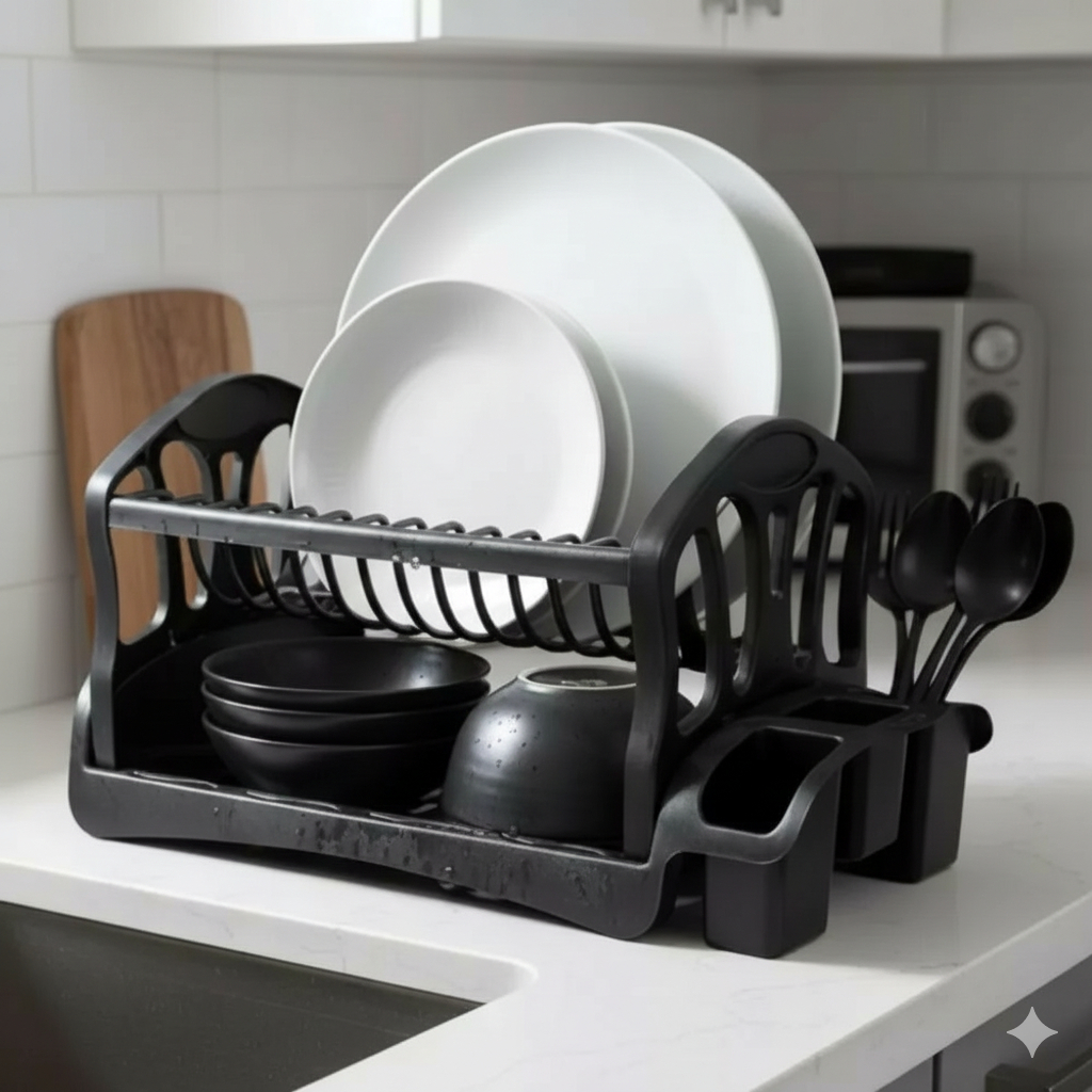 Escorredor de Louça Duplo Cozinha Prático Plástico Resistente Organizador Pia em Oferta na Shopee