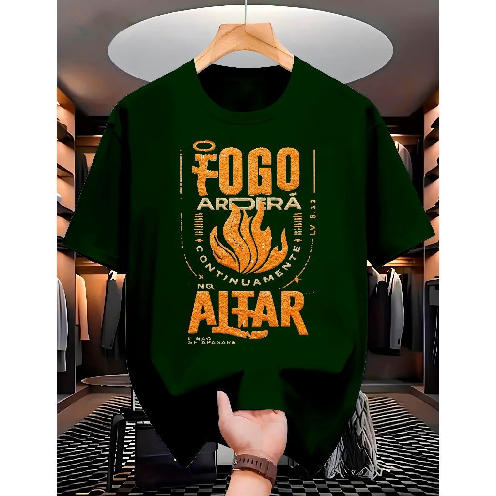 Camiseta Congresso Jovem A Chama da Fé que Nunca se Apaga 100% Algodão Unissex Camisa Premium em Oferta na Shopee