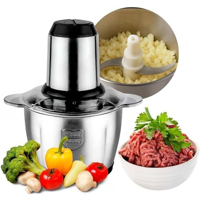 Picador De Alimentos 2L 3L 5L Moedor Elétrico Triturador Potente Carne Legumes Temperos Inox 110v ou 220v em Oferta na Shopee