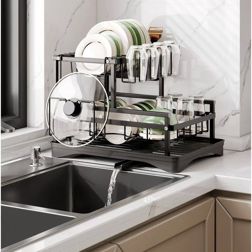 Escorredor de Louças Rack Aço Carbono Organizador Preto