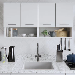 Armário Cozinha Aéreo 4 Portas 120cm Com Nicho Modular Compacto Resistente Bonatto