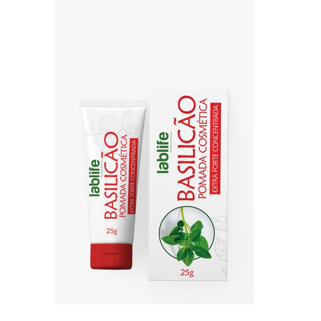 Basilicão Pomada 25g - Auxilia na Secagem e Cicatrização de Espinhas e Furúnculos Lablife