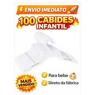 KIT 100 ,50,20 CABIDE INFANTIL BEBE CABIDE PARA ROUPAS em Oferta na Shopee