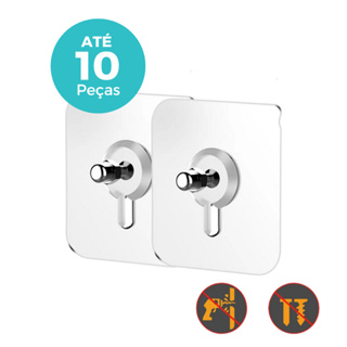 Gancho Sem Furos Transparente Adesivo Com Parafuso E Rosca Para Pendurar Multiuso De Parede Azulejo em Oferta na Shopee