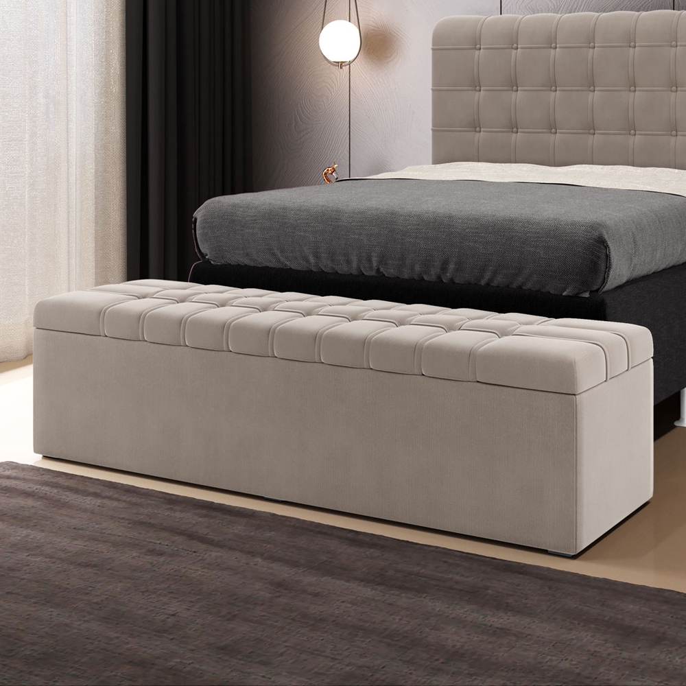 Baú Calçadeira Alpha 140cm para Cama de Casal – Revestimento em Veludo Aradecor