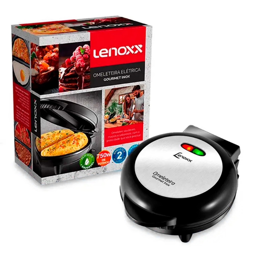 Omeleteira Inox Elétrica 750w Gourmet 2 Divisões 220v Lenoxx em Oferta na Shopee