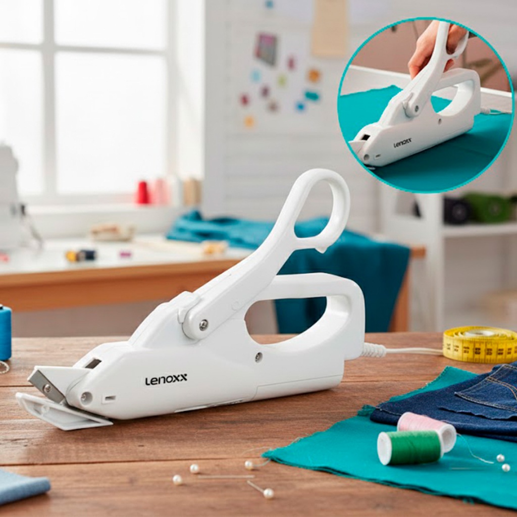 Tesoura Elétrica Sem Fio A Pilha Para Corte De Tecidos Papéis Lenoxx em Oferta na Shopee