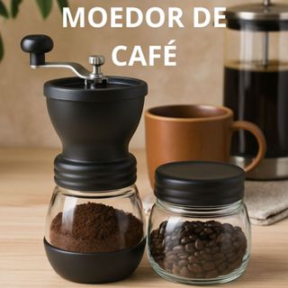 Moedor De Café Triturador Grãos Manual  Cerâmica Vidro   Reservatório Com Regulagem em Oferta na Shopee