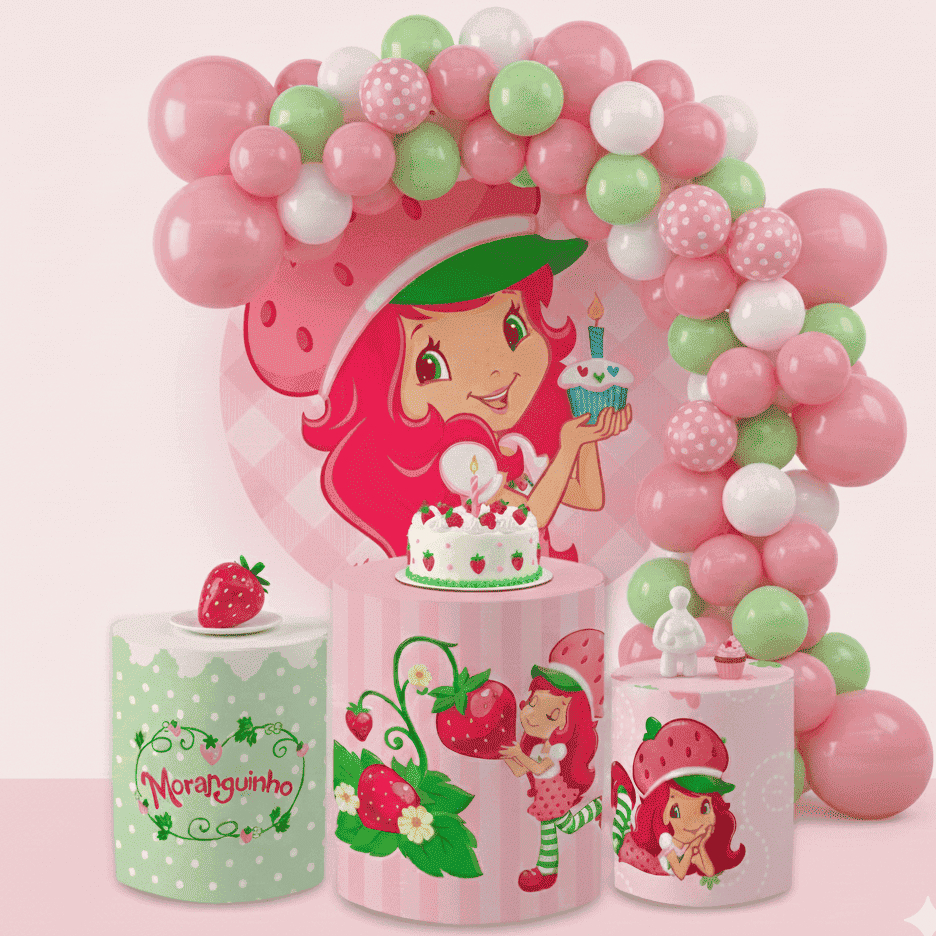 Kit Capa Painel + Trio Cilindro Sublimado Festa Mor@nguinho Rosa Luxo Lançamento Bibi Paineis em Oferta na Shopee