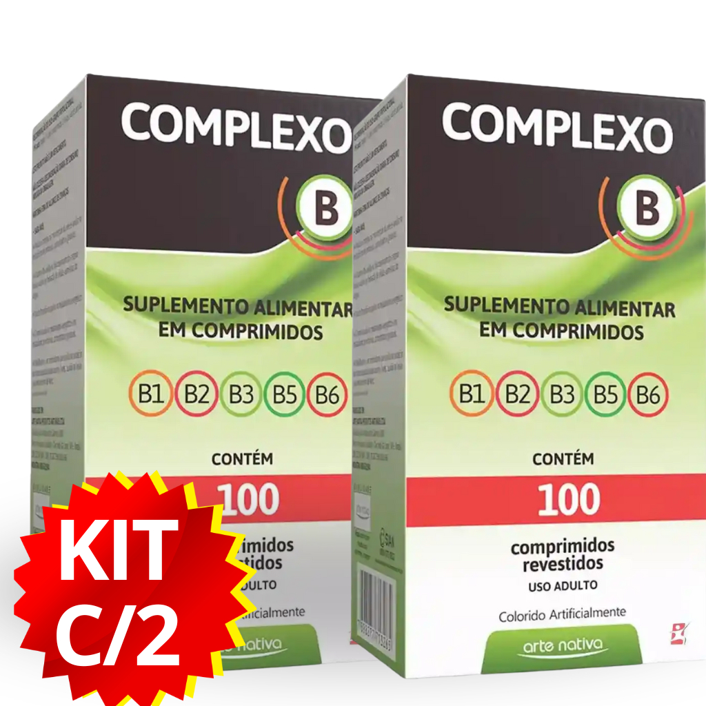 COMPLEXO B 100 COMPRIMIDOS | KIT COM 2 UNIDADES | TOTAL 200 COMPRIMIDOS em Oferta na Shopee