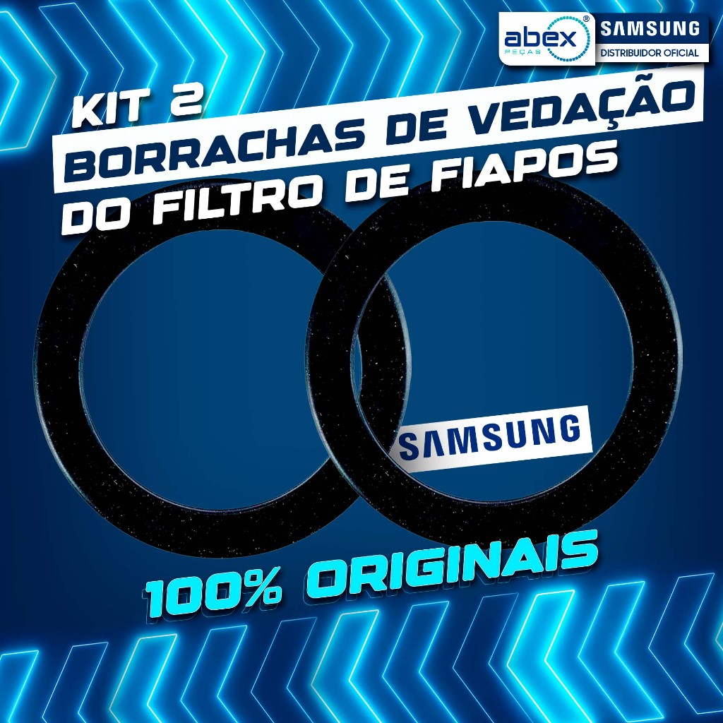 Anel Borracha De Vedação Do Filtro Original Lava E Seca E Lavadora Samsung 8 10 11 13kg 2 Unidades