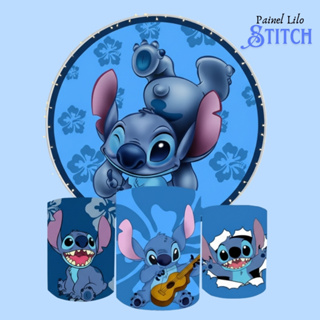 Trio de Capas Cilindro + Painel Stitch Lilo Festa Decoração Aniversário em Oferta na Shopee