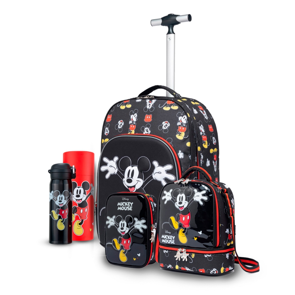 Kit Mochila Rodinha Lancheira Estojo Garrafa Disney Escolar Infantil em Oferta na Shopee