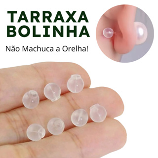 Tarraxa Brinco Formato Globo Bolinha Não Machuca Orelha Silicone Modelo Adulto Escolha a Quantidade em Oferta na Shopee