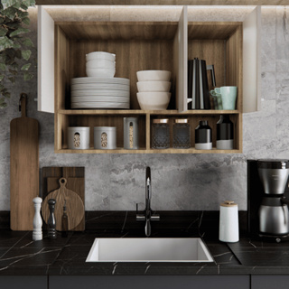 Armário Organizador Aéreo 3 Portas Cozinha Lavanderia com Nicho ENVIO IMEDIATO em Oferta na Shopee