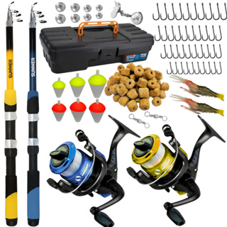 Kit De Pesca Completo Barato 2 Vara 2 Molinete 10kg em Oferta na Shopee
