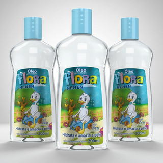 Óleo De Bebê Corporal Hidratante Infantil Flora Nenen 200ml Pele Macia Dermatologicamente Testado