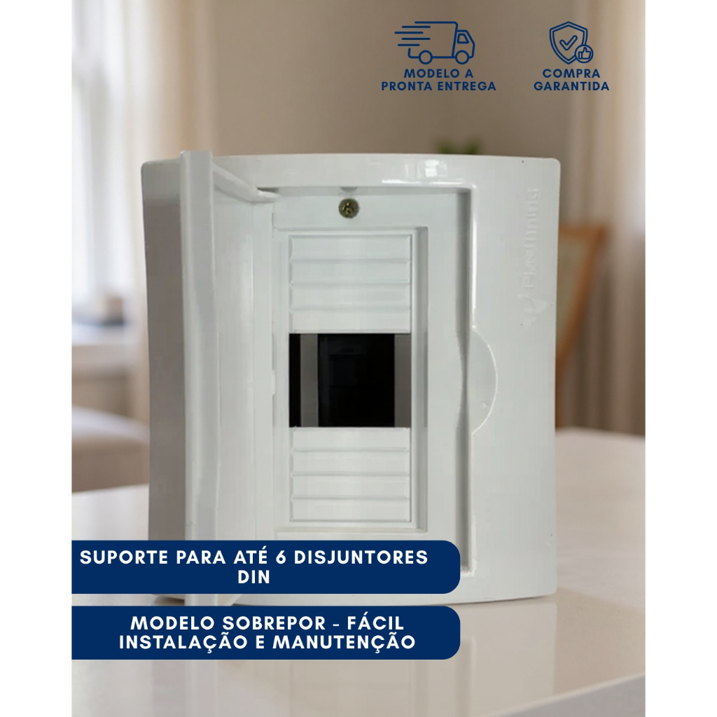 Kit 10un Centrinho Caixa Distribuição de Embutir Para 6 Disjuntor DIN em Oferta na Shopee