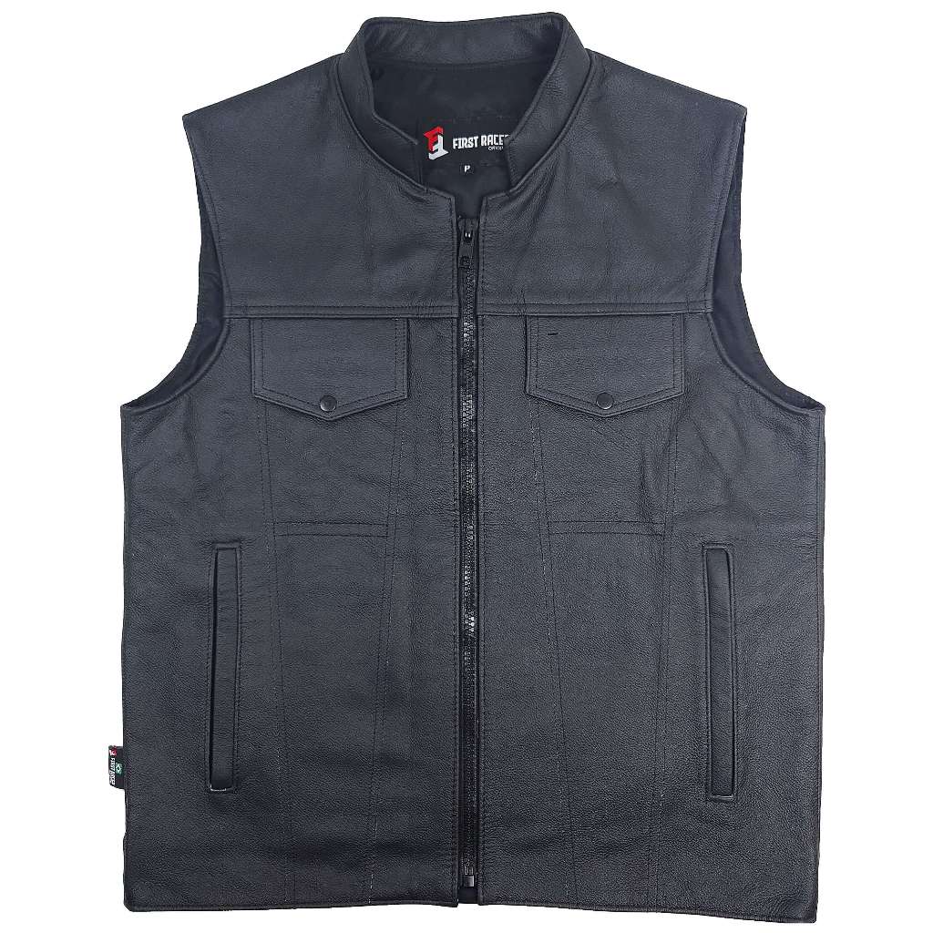 Colete Motoqueiro Masculino Couro 100% Legítimo Sons of Anarchy First Racer Legend